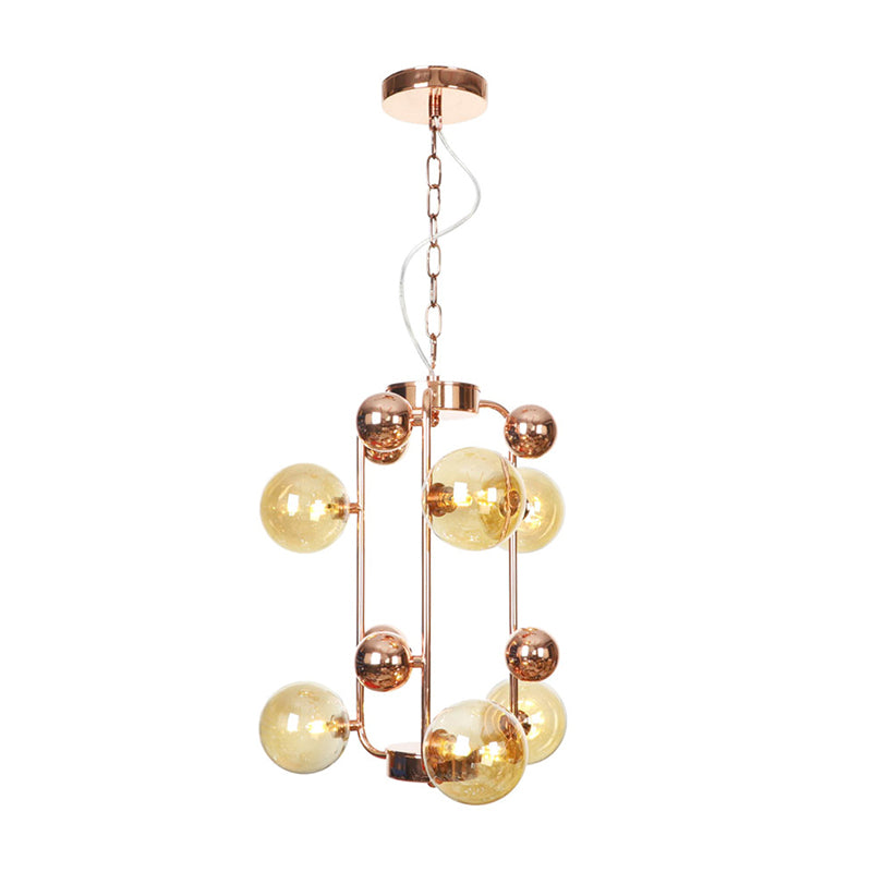 Copper Gold Finish Ball Hanging Chandelier 6 8 10 Heads - Rebooters