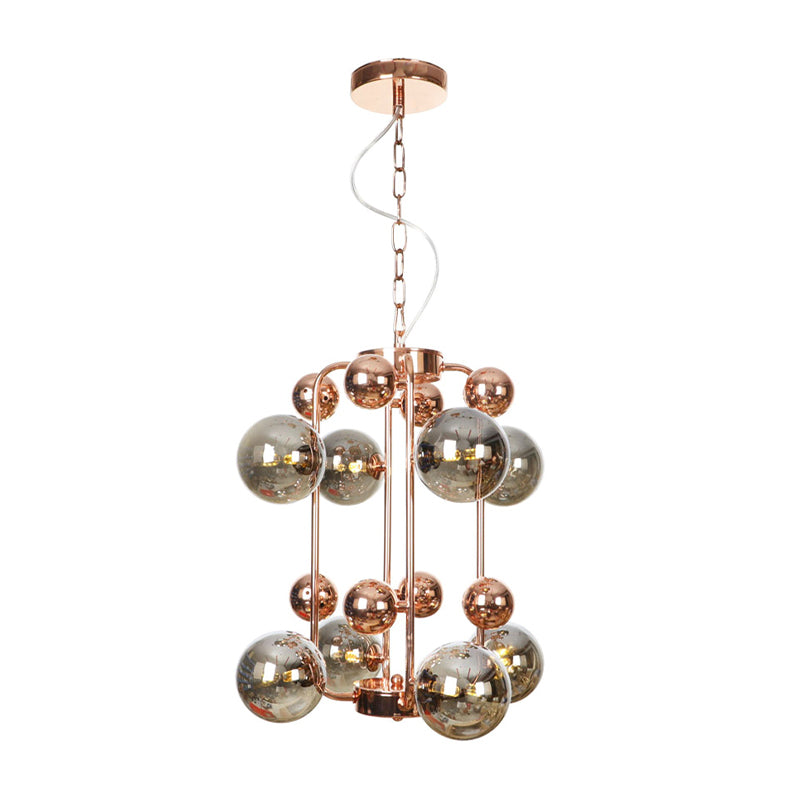 Copper Gold Finish Ball Hanging Chandelier 6 8 10 Heads - Rebooters