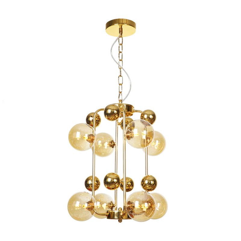 Copper Gold Finish Ball Hanging Chandelier 6 8 10 Heads - Rebooters