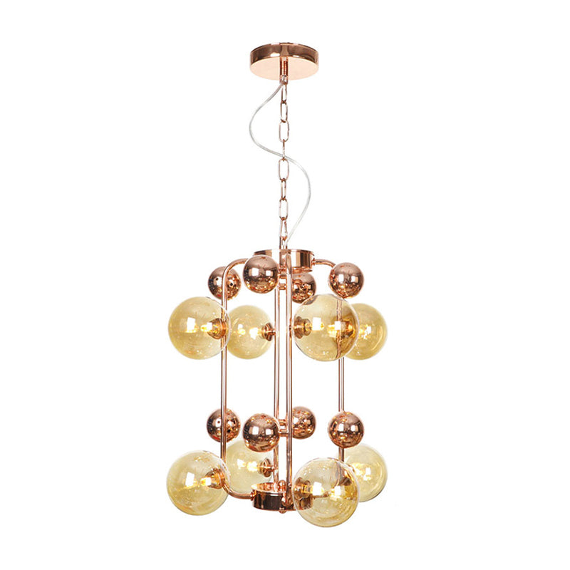 Copper Gold Finish Ball Hanging Chandelier 6 8 10 Heads - Rebooters