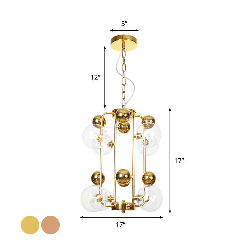 Copper Gold Finish Ball Hanging Chandelier 6 8 10 Heads - Rebooters