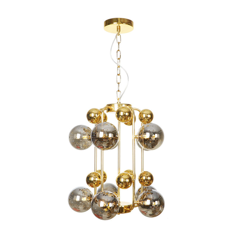 Copper Gold Finish Ball Hanging Chandelier 6 8 10 Heads - Rebooters