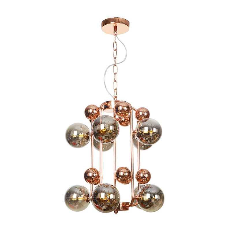 Copper Gold Finish Ball Hanging Chandelier 6 8 10 Heads - Rebooters