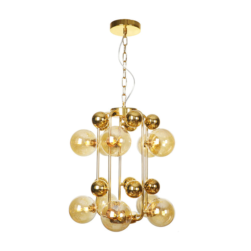 Copper Gold Finish Ball Hanging Chandelier 6 8 10 Heads - Rebooters