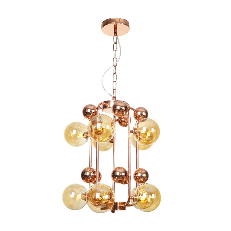 Copper Gold Finish Ball Hanging Chandelier 6 8 10 Heads - Rebooters