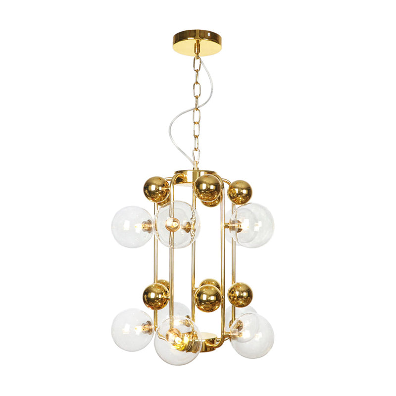 Copper Gold Finish Ball Hanging Chandelier 6 8 10 Heads - Rebooters