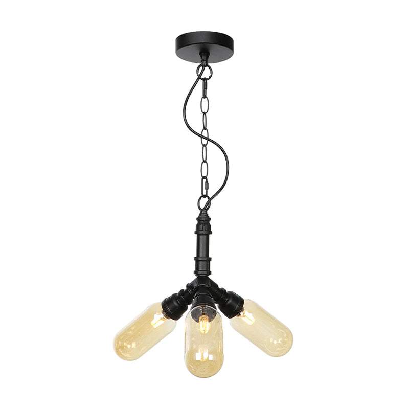 Piping Dining Room Hanging Lighting Industrial Glass Chandelier - Rebooters