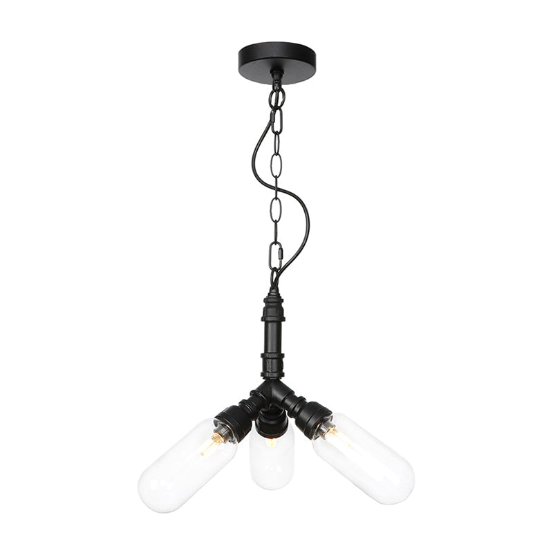 Piping Dining Room Hanging Lighting Industrial Glass Chandelier - Rebooters