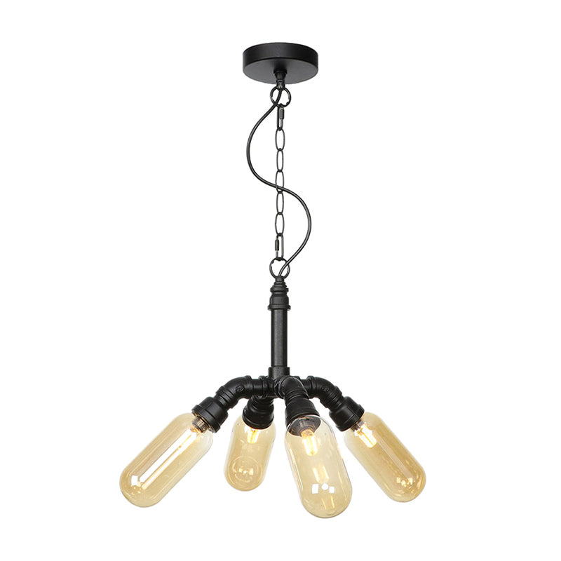 Piping Dining Room Hanging Lighting Industrial Glass Chandelier - Rebooters