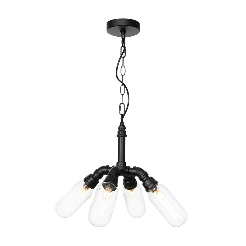 Piping Dining Room Hanging Lighting Industrial Glass Chandelier - Rebooters