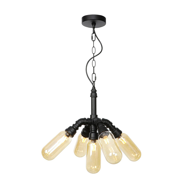 Piping Dining Room Hanging Lighting Industrial Glass Chandelier - Rebooters