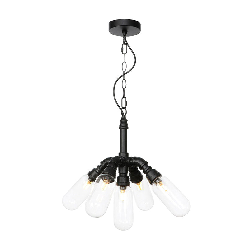 Piping Dining Room Hanging Lighting Industrial Glass Chandelier - Rebooters