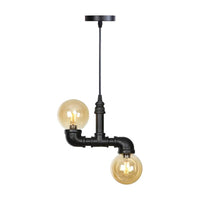 2 Lights Hanging Light Kit Industrial Restaurant LED Pendant Chandelier - Rebooters