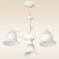 Alabaster Glass White Chandelier Carillon 3 Heads Pendant Light - Rebooters