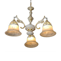 Alabaster Glass White Chandelier Carillon 3 Heads Pendant Light - Rebooters