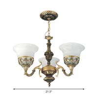 3-Light Hanging Chandelier Traditional Restaurant Pendant Lamp - Rebooters