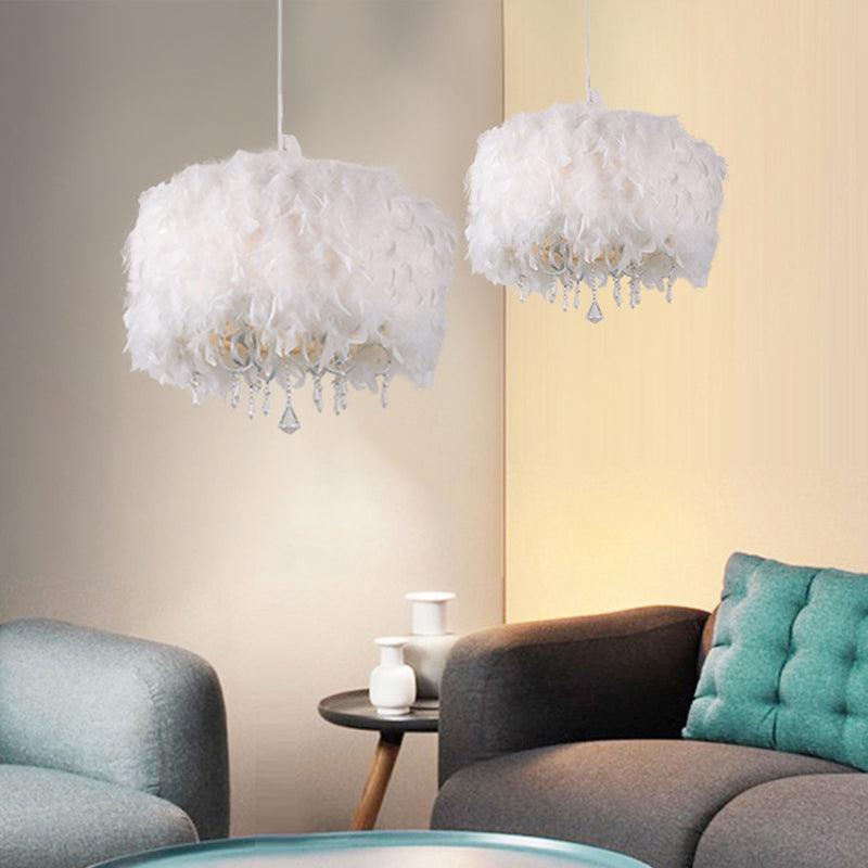 5 Lights Dining Room Chandelier Nordic White Pendant Fixture - Rebooters