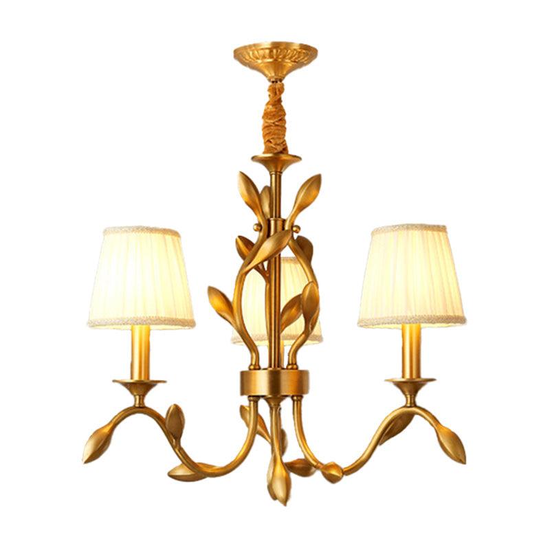 3-Head Wheat Chandelier Lighting Farmhouse Gold Pendant Shade - Rebooters