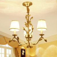 3-Head Wheat Chandelier Lighting Farmhouse Gold Pendant Shade - Rebooters