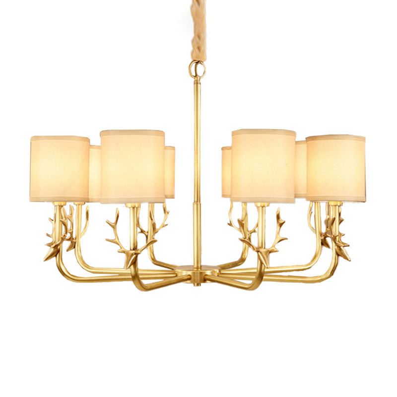 Rustic Antler Hanging Ceiling Light 3/6/8 Bulbs Gold Chandelier - Rebooters