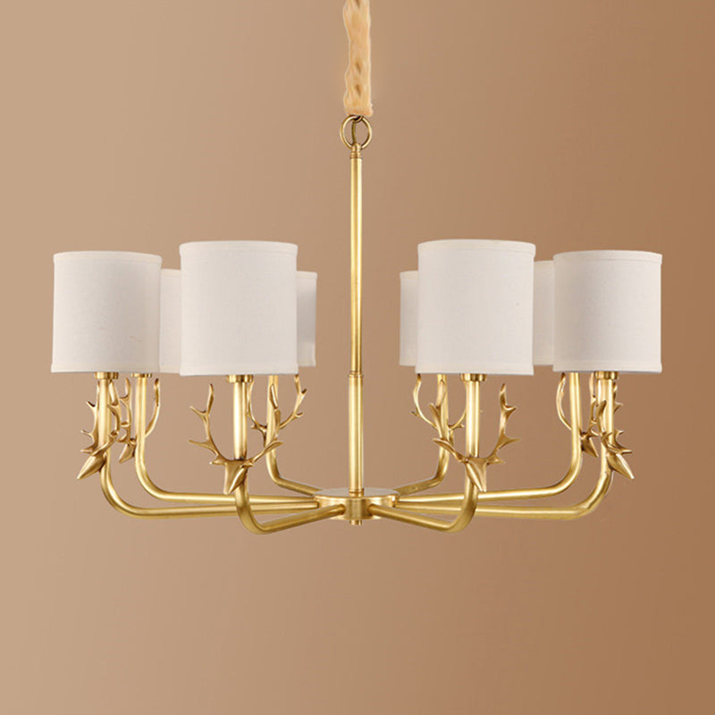 Rustic Antler Hanging Ceiling Light 3/6/8 Bulbs Gold Chandelier - Rebooters