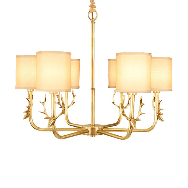 Rustic Antler Hanging Ceiling Light 3/6/8 Bulbs Gold Chandelier - Rebooters