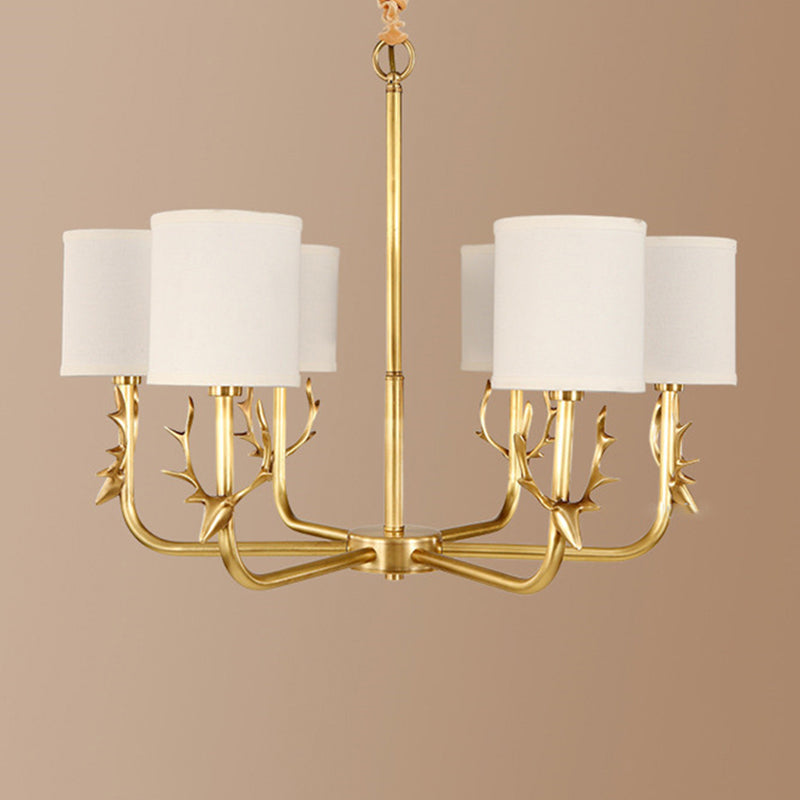 Rustic Antler Hanging Ceiling Light 3/6/8 Bulbs Gold Chandelier - Rebooters