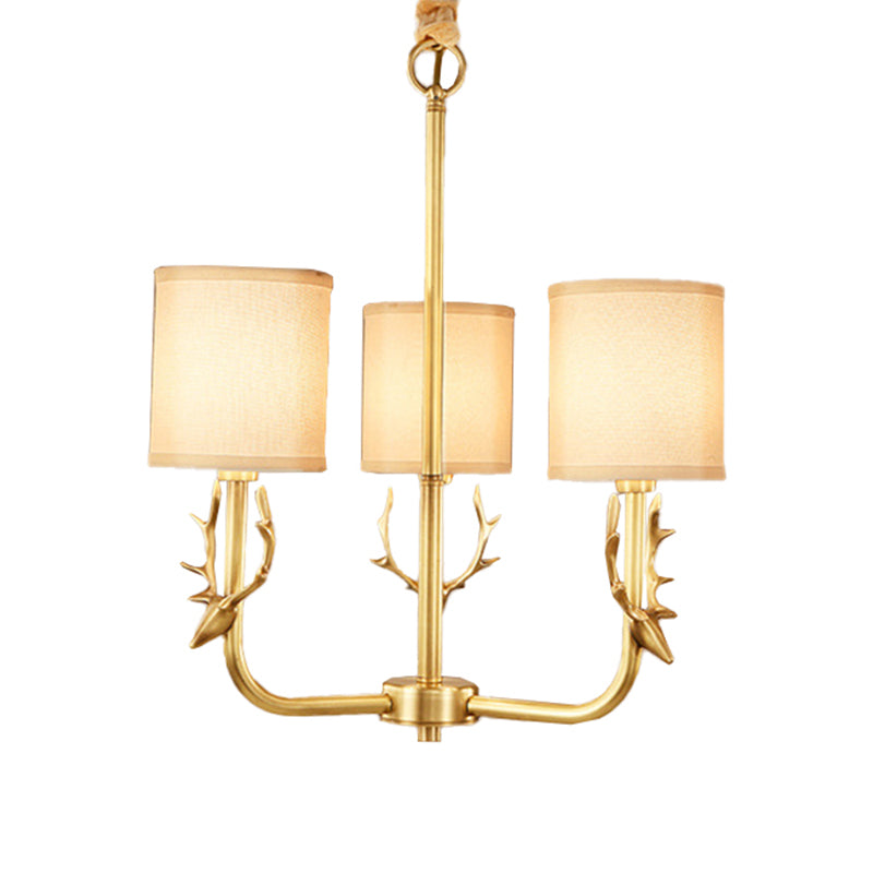 Rustic Antler Hanging Ceiling Light 3/6/8 Bulbs Gold Chandelier - Rebooters