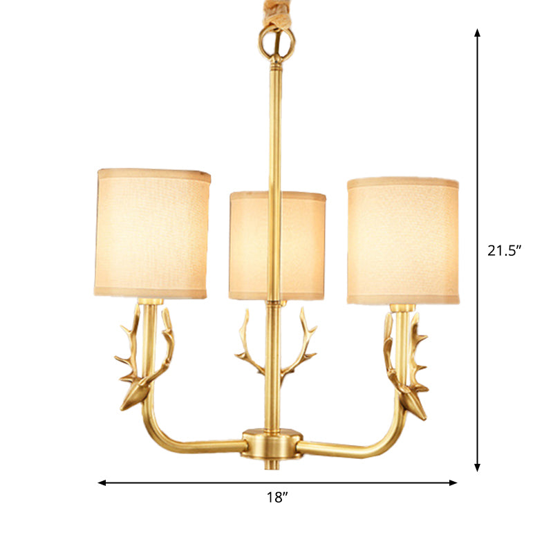 Rustic Antler Hanging Ceiling Light 3/6/8 Bulbs Gold Chandelier - Rebooters