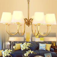 3/6/8 Lights Swooping Curve Chandelier Gold Metal Lamp - Rebooters