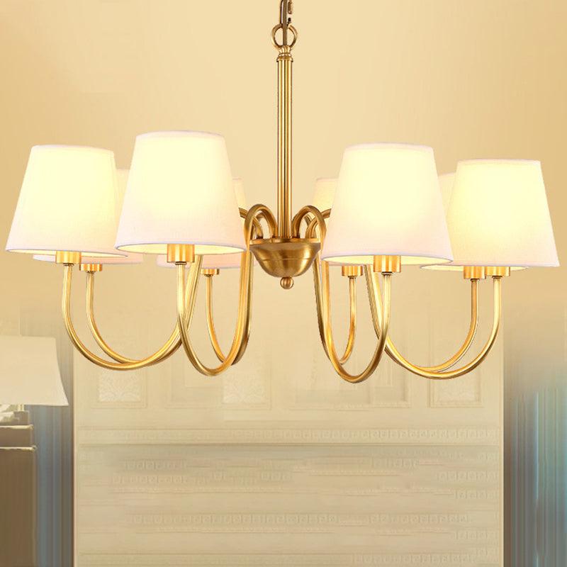3/6/8 Lights Swooping Curve Chandelier Gold Metal Lamp - Rebooters