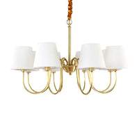 3/6/8 Lights Swooping Curve Chandelier Gold Metal Lamp - Rebooters