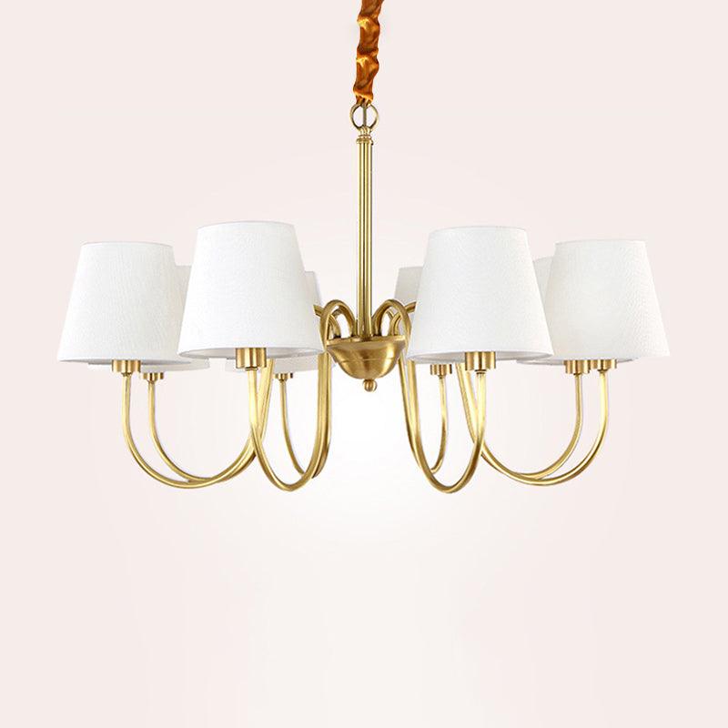 3/6/8 Lights Swooping Curve Chandelier Gold Metal Lamp - Rebooters