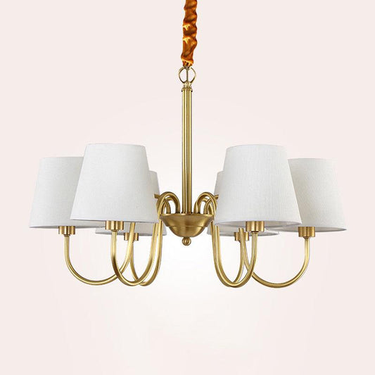 3/6/8 Lights Swooping Curve Chandelier Gold Metal Lamp - Rebooters