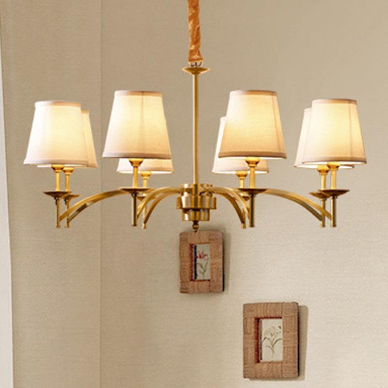 6/8/10-Bulb Ceiling Chandelier Traditional Fabric Light Gold - Rebooters
