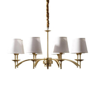6/8/10-Bulb Ceiling Chandelier Traditional Fabric Light Gold - Rebooters