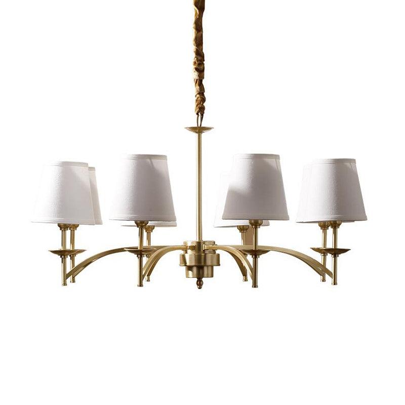 6/8/10-Bulb Ceiling Chandelier Traditional Fabric Light Gold - Rebooters
