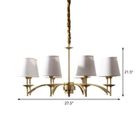 6/8/10-Bulb Ceiling Chandelier Traditional Fabric Light Gold - Rebooters