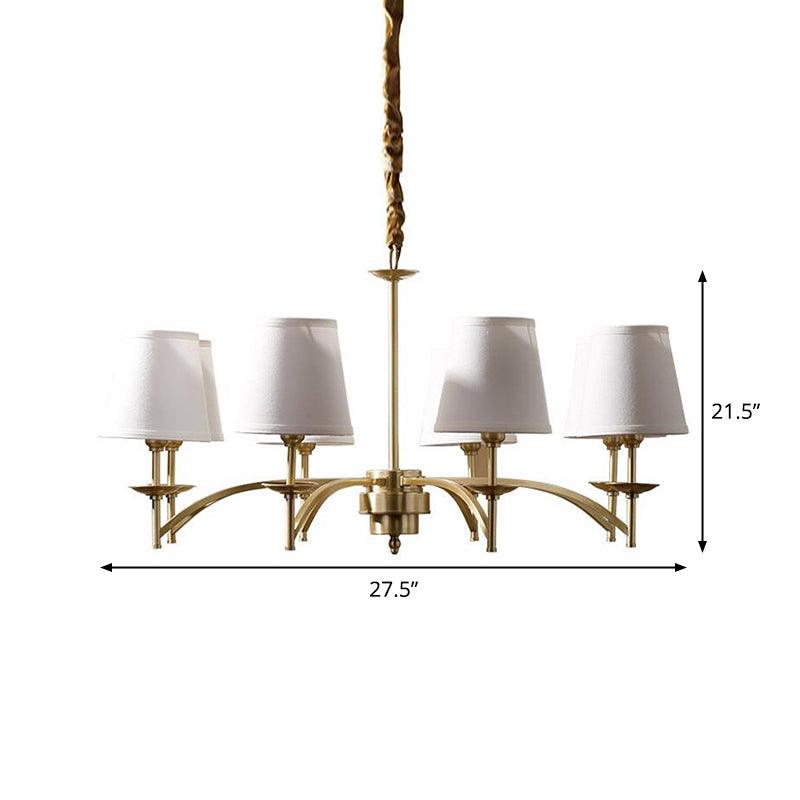 6/8/10-Bulb Ceiling Chandelier Traditional Fabric Light Gold - Rebooters