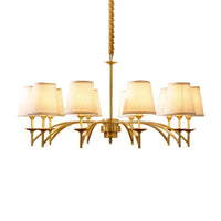 6/8/10-Bulb Ceiling Chandelier Traditional Fabric Light Gold - Rebooters