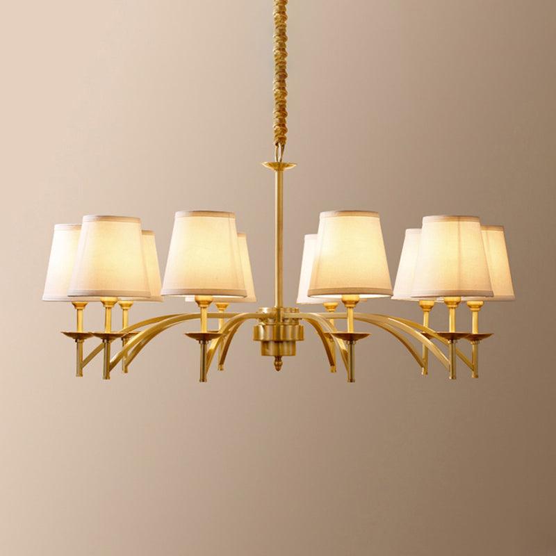 6/8/10-Bulb Ceiling Chandelier Traditional Fabric Light Gold - Rebooters
