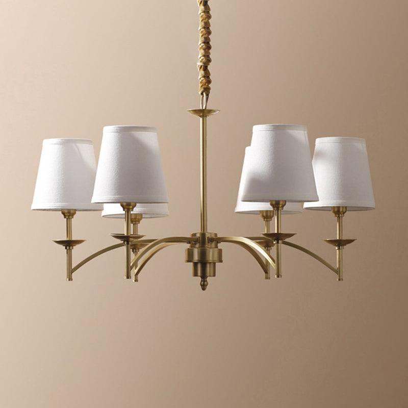 6/8/10-Bulb Ceiling Chandelier Traditional Fabric Light Gold - Rebooters