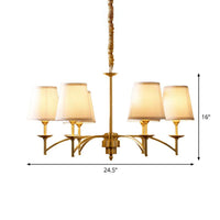 6/8/10-Bulb Ceiling Chandelier Traditional Fabric Light Gold - Rebooters