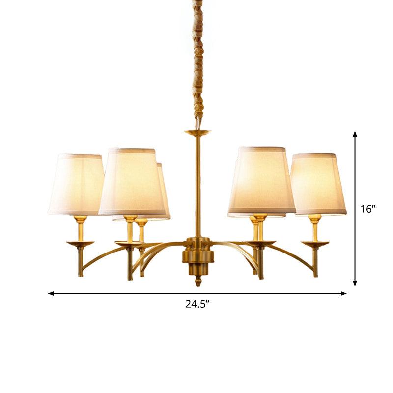 6/8/10-Bulb Ceiling Chandelier Traditional Fabric Light Gold - Rebooters