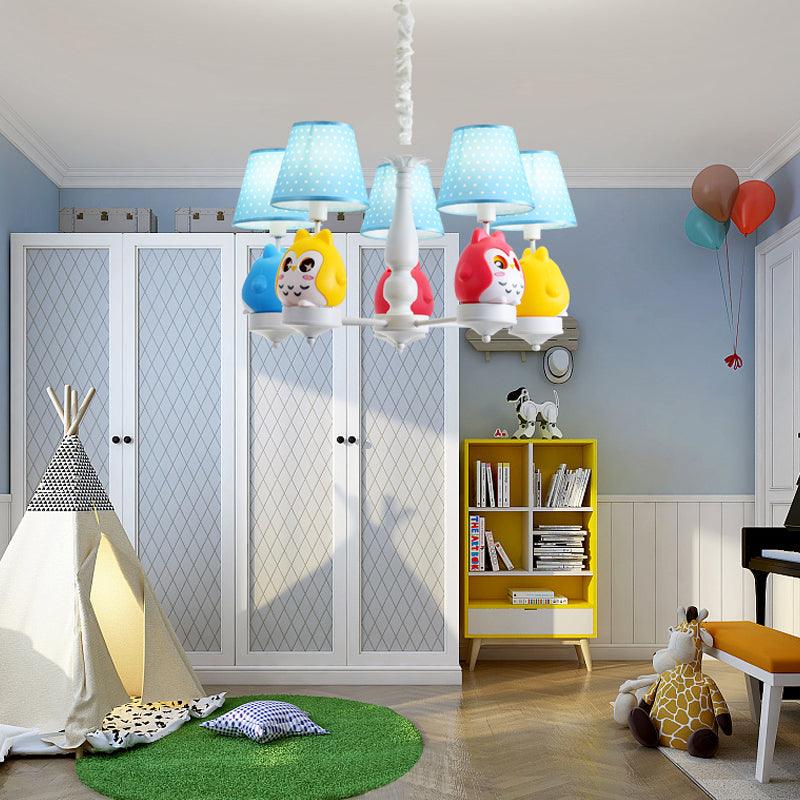 Animal Tapered Shade Hanging Ceiling Lamp Resin Owl Chandelier - Rebooters