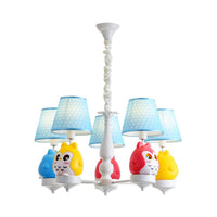Animal Tapered Shade Hanging Ceiling Lamp Resin Owl Chandelier - Rebooters