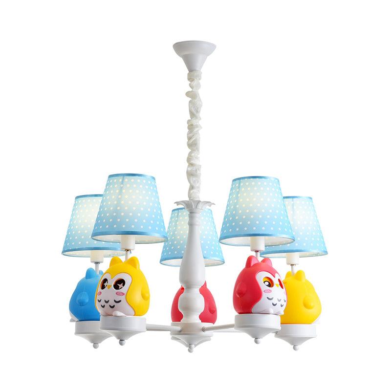 Animal Tapered Shade Hanging Ceiling Lamp Resin Owl Chandelier - Rebooters