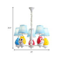 Animal Tapered Shade Hanging Ceiling Lamp Resin Owl Chandelier - Rebooters