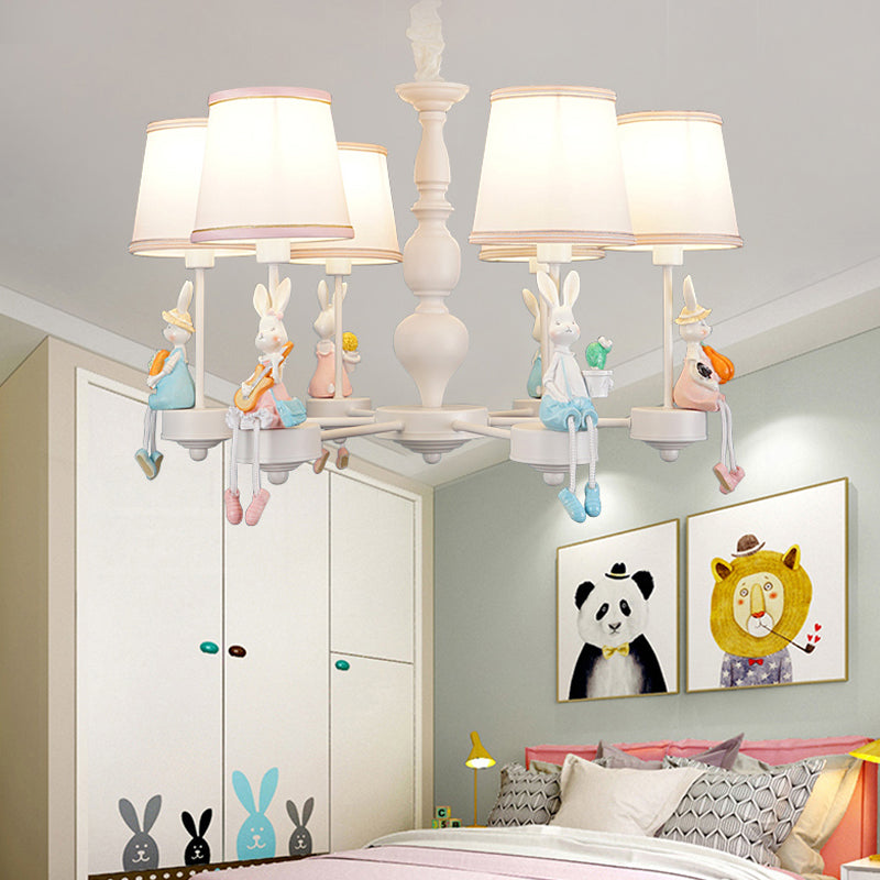 Kids Lovely Tapered Pendant Lights Metal White Chandelier - Rebooters