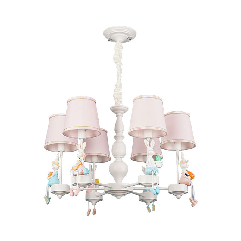 Kids Lovely Tapered Pendant Lights Metal White Chandelier - Rebooters